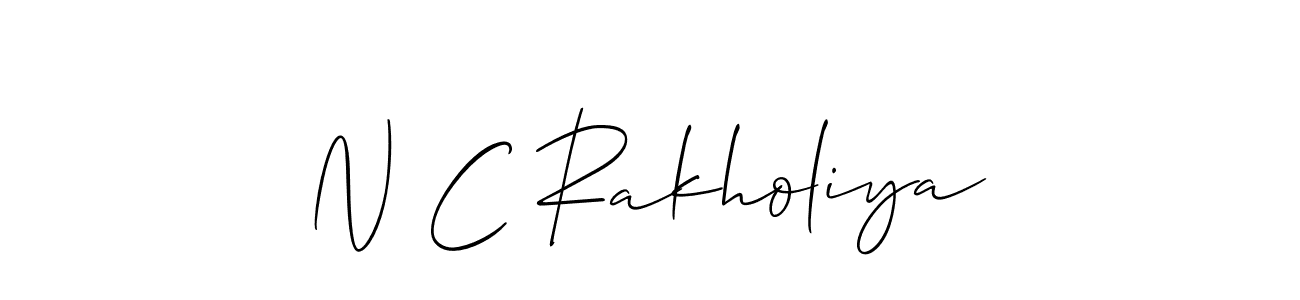 Create a beautiful signature design for name N C Rakholiya. With this signature (Allison_Script) fonts, you can make a handwritten signature for free. N C Rakholiya signature style 2 images and pictures png