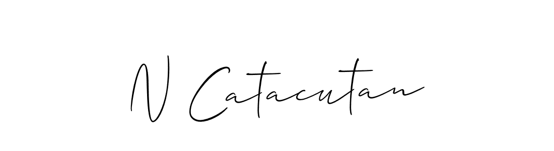 Make a beautiful signature design for name N Catacutan. With this signature (Allison_Script) style, you can create a handwritten signature for free. N Catacutan signature style 2 images and pictures png