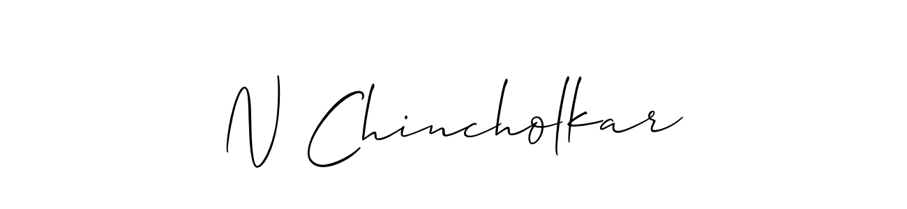 Create a beautiful signature design for name N Chincholkar. With this signature (Allison_Script) fonts, you can make a handwritten signature for free. N Chincholkar signature style 2 images and pictures png