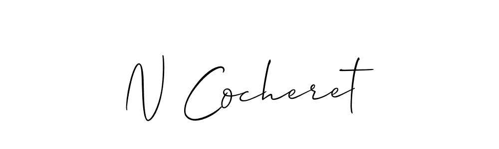 You should practise on your own different ways (Allison_Script) to write your name (N Cocheret) in signature. don't let someone else do it for you. N Cocheret signature style 2 images and pictures png