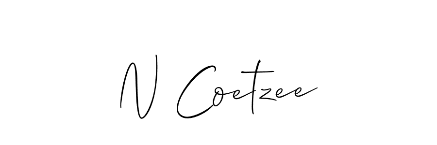 Use a signature maker to create a handwritten signature online. With this signature software, you can design (Allison_Script) your own signature for name N Coetzee. N Coetzee signature style 2 images and pictures png