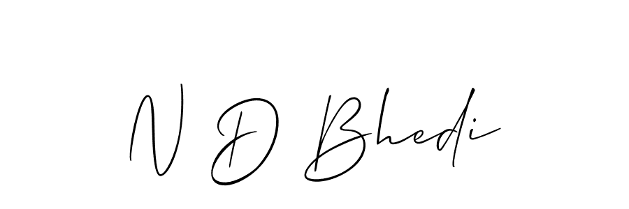 N D Bhedi stylish signature style. Best Handwritten Sign (Allison_Script) for my name. Handwritten Signature Collection Ideas for my name N D Bhedi. N D Bhedi signature style 2 images and pictures png