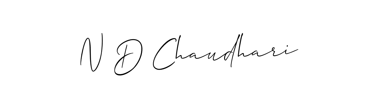 You should practise on your own different ways (Allison_Script) to write your name (N D Chaudhari) in signature. don't let someone else do it for you. N D Chaudhari signature style 2 images and pictures png