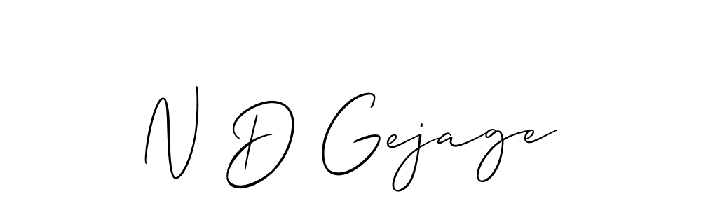 N D Gejage stylish signature style. Best Handwritten Sign (Allison_Script) for my name. Handwritten Signature Collection Ideas for my name N D Gejage. N D Gejage signature style 2 images and pictures png