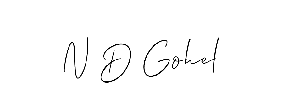 How to Draw N D Gohel signature style? Allison_Script is a latest design signature styles for name N D Gohel. N D Gohel signature style 2 images and pictures png