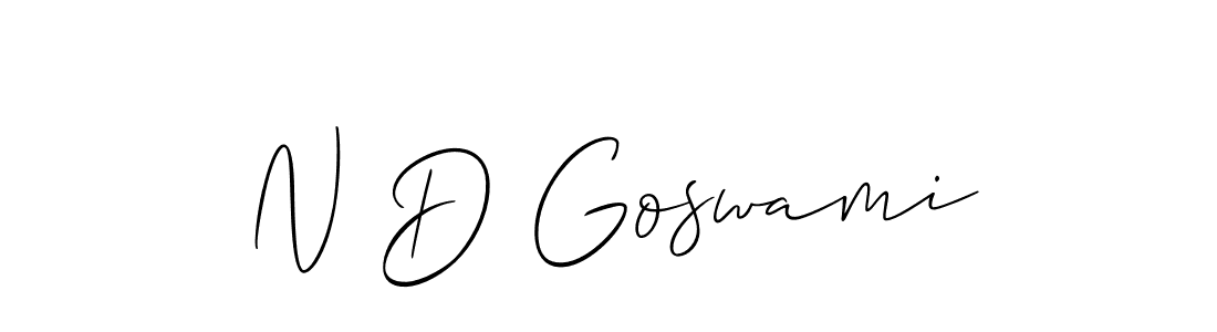 How to make N D Goswami name signature. Use Allison_Script style for creating short signs online. This is the latest handwritten sign. N D Goswami signature style 2 images and pictures png