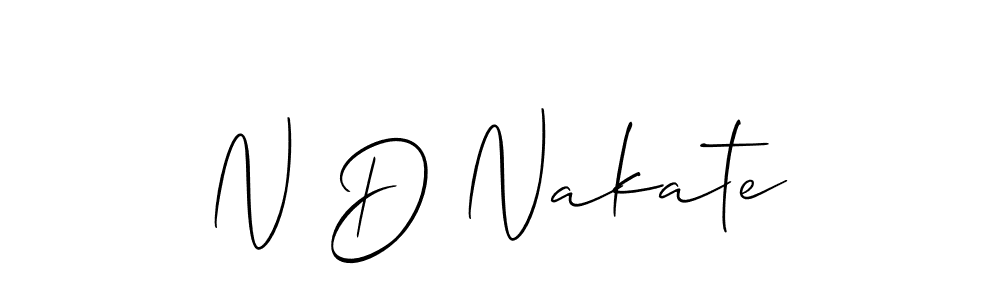 Make a beautiful signature design for name N D Nakate. With this signature (Allison_Script) style, you can create a handwritten signature for free. N D Nakate signature style 2 images and pictures png