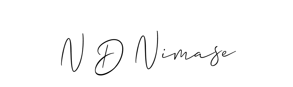 How to make N D Nimase name signature. Use Allison_Script style for creating short signs online. This is the latest handwritten sign. N D Nimase signature style 2 images and pictures png