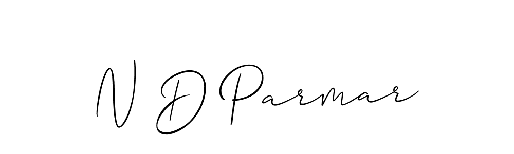 Also we have N D Parmar name is the best signature style. Create professional handwritten signature collection using Allison_Script autograph style. N D Parmar signature style 2 images and pictures png