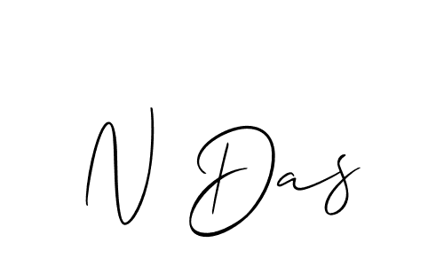 The best way (Allison_Script) to make a short signature is to pick only two or three words in your name. The name N Das include a total of six letters. For converting this name. N Das signature style 2 images and pictures png
