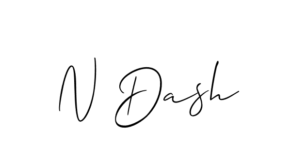 The best way (Allison_Script) to make a short signature is to pick only two or three words in your name. The name N Dash include a total of six letters. For converting this name. N Dash signature style 2 images and pictures png
