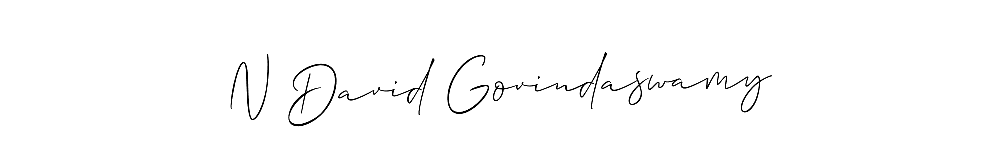 Similarly Allison_Script is the best handwritten signature design. Signature creator online .You can use it as an online autograph creator for name N David Govindaswamy. N David Govindaswamy signature style 2 images and pictures png