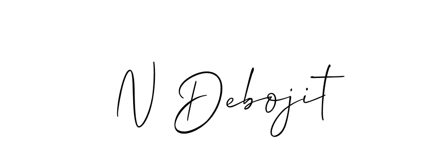 Make a beautiful signature design for name N Debojit. With this signature (Allison_Script) style, you can create a handwritten signature for free. N Debojit signature style 2 images and pictures png