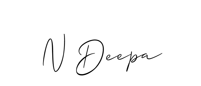 Create a beautiful signature design for name N Deepa. With this signature (Allison_Script) fonts, you can make a handwritten signature for free. N Deepa signature style 2 images and pictures png