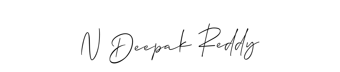 Design your own signature with our free online signature maker. With this signature software, you can create a handwritten (Allison_Script) signature for name N Deepak Reddy. N Deepak Reddy signature style 2 images and pictures png