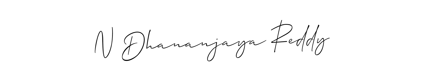 Use a signature maker to create a handwritten signature online. With this signature software, you can design (Allison_Script) your own signature for name N Dhananjaya Reddy. N Dhananjaya Reddy signature style 2 images and pictures png