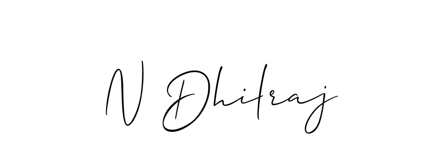 How to make N Dhilraj name signature. Use Allison_Script style for creating short signs online. This is the latest handwritten sign. N Dhilraj signature style 2 images and pictures png