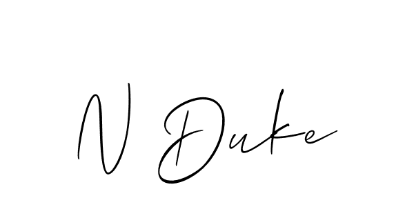 Use a signature maker to create a handwritten signature online. With this signature software, you can design (Allison_Script) your own signature for name N Duke. N Duke signature style 2 images and pictures png