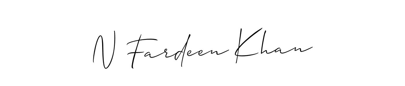 Also we have N Fardeen Khan name is the best signature style. Create professional handwritten signature collection using Allison_Script autograph style. N Fardeen Khan signature style 2 images and pictures png