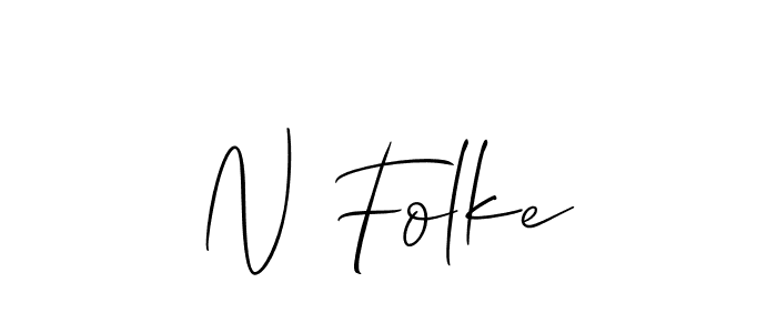 The best way (Allison_Script) to make a short signature is to pick only two or three words in your name. The name N Folke include a total of six letters. For converting this name. N Folke signature style 2 images and pictures png