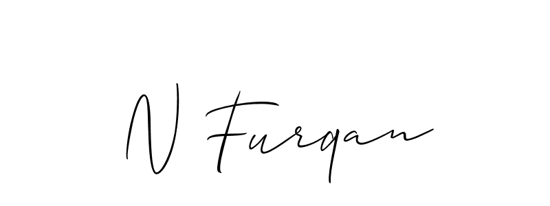 Design your own signature with our free online signature maker. With this signature software, you can create a handwritten (Allison_Script) signature for name N Furqan. N Furqan signature style 2 images and pictures png