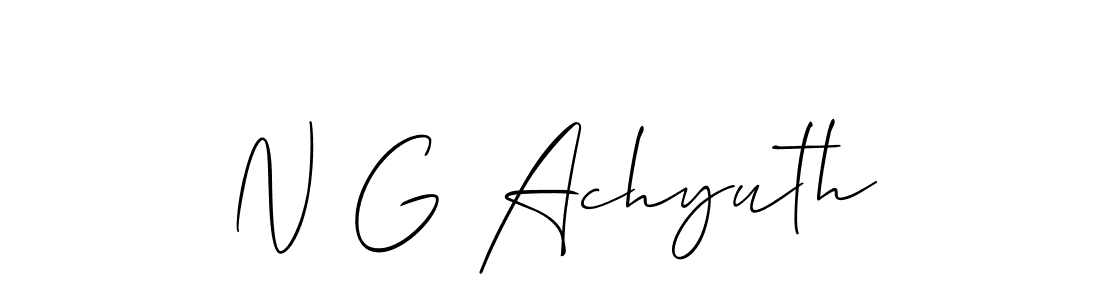 You should practise on your own different ways (Allison_Script) to write your name (N G Achyuth) in signature. don't let someone else do it for you. N G Achyuth signature style 2 images and pictures png