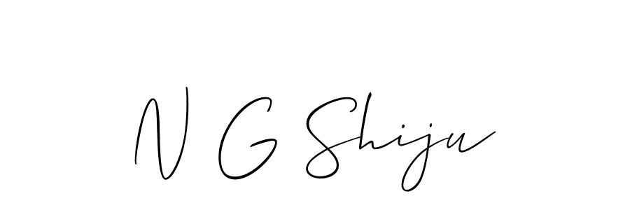 Make a beautiful signature design for name N G Shiju. With this signature (Allison_Script) style, you can create a handwritten signature for free. N G Shiju signature style 2 images and pictures png