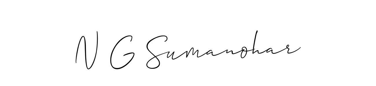 This is the best signature style for the N G Sumanohar name. Also you like these signature font (Allison_Script). Mix name signature. N G Sumanohar signature style 2 images and pictures png