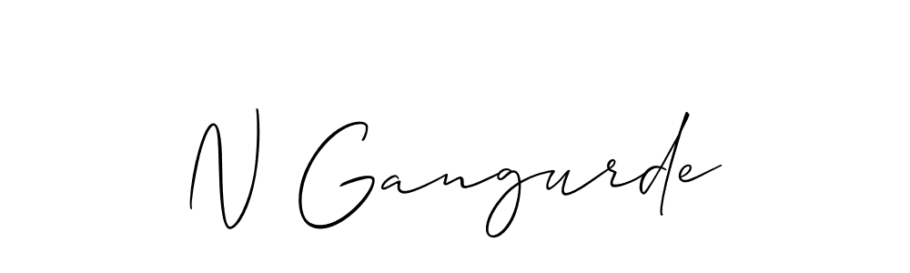 Also we have N Gangurde name is the best signature style. Create professional handwritten signature collection using Allison_Script autograph style. N Gangurde signature style 2 images and pictures png