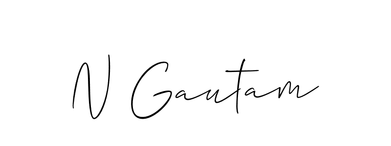 Design your own signature with our free online signature maker. With this signature software, you can create a handwritten (Allison_Script) signature for name N Gautam. N Gautam signature style 2 images and pictures png