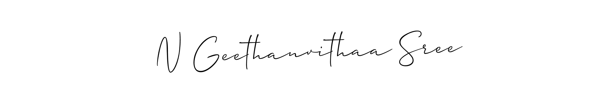 It looks lik you need a new signature style for name N Geethanvithaa Sree. Design unique handwritten (Allison_Script) signature with our free signature maker in just a few clicks. N Geethanvithaa Sree signature style 2 images and pictures png