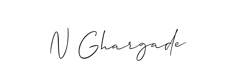 Use a signature maker to create a handwritten signature online. With this signature software, you can design (Allison_Script) your own signature for name N Ghargade. N Ghargade signature style 2 images and pictures png