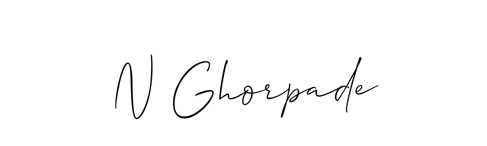 Allison_Script is a professional signature style that is perfect for those who want to add a touch of class to their signature. It is also a great choice for those who want to make their signature more unique. Get N Ghorpade name to fancy signature for free. N Ghorpade signature style 2 images and pictures png