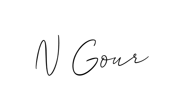 if you are searching for the best signature style for your name N Gour. so please give up your signature search. here we have designed multiple signature styles  using Allison_Script. N Gour signature style 2 images and pictures png