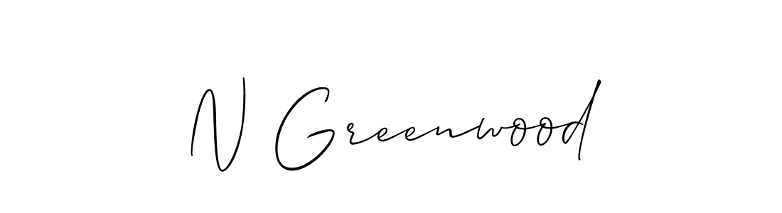 Make a beautiful signature design for name N Greenwood. With this signature (Allison_Script) style, you can create a handwritten signature for free. N Greenwood signature style 2 images and pictures png