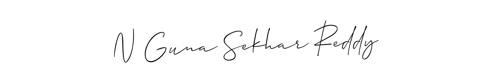 Use a signature maker to create a handwritten signature online. With this signature software, you can design (Allison_Script) your own signature for name N Guna Sekhar Reddy. N Guna Sekhar Reddy signature style 2 images and pictures png