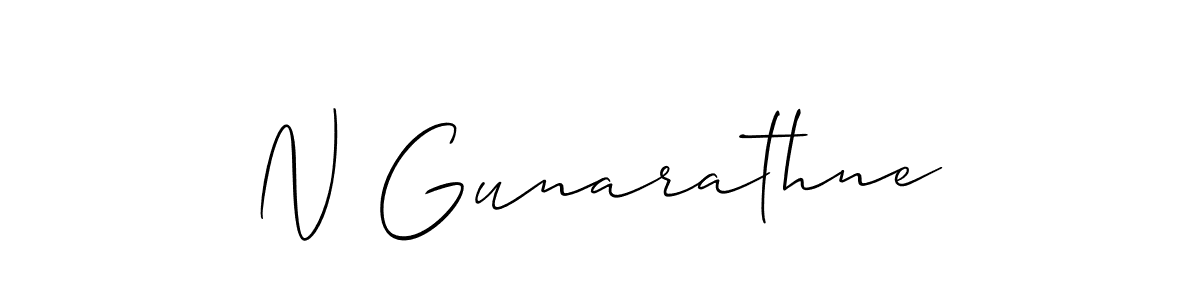 How to make N Gunarathne signature? Allison_Script is a professional autograph style. Create handwritten signature for N Gunarathne name. N Gunarathne signature style 2 images and pictures png