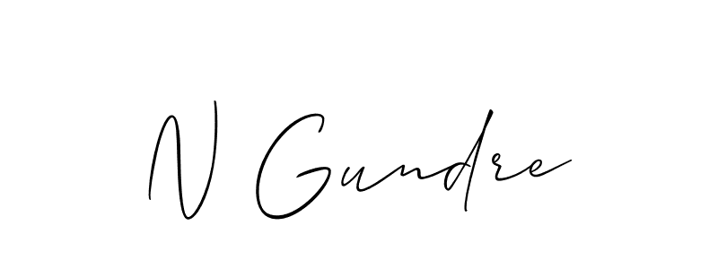 How to Draw N Gundre signature style? Allison_Script is a latest design signature styles for name N Gundre. N Gundre signature style 2 images and pictures png