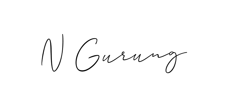 Create a beautiful signature design for name N Gurung. With this signature (Allison_Script) fonts, you can make a handwritten signature for free. N Gurung signature style 2 images and pictures png