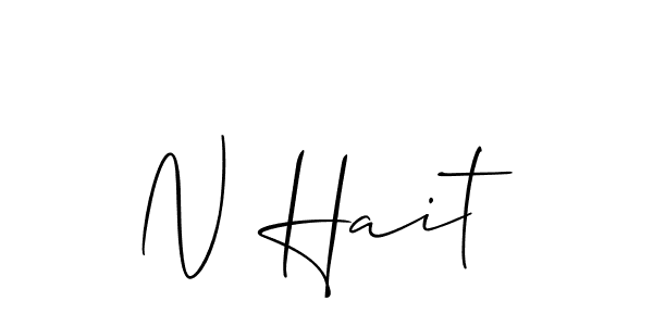 Design your own signature with our free online signature maker. With this signature software, you can create a handwritten (Allison_Script) signature for name N Hait. N Hait signature style 2 images and pictures png