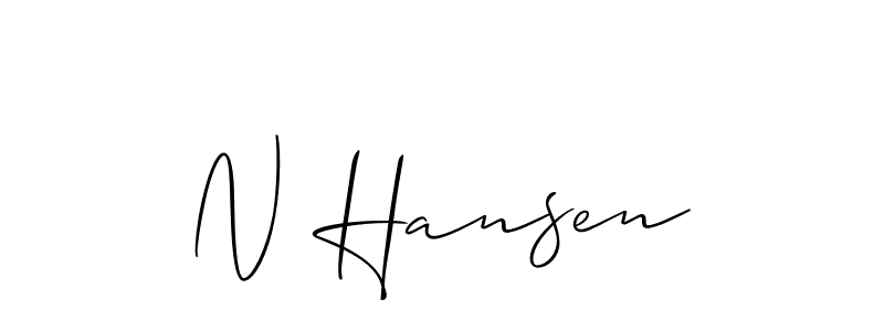 Design your own signature with our free online signature maker. With this signature software, you can create a handwritten (Allison_Script) signature for name N Hansen. N Hansen signature style 2 images and pictures png