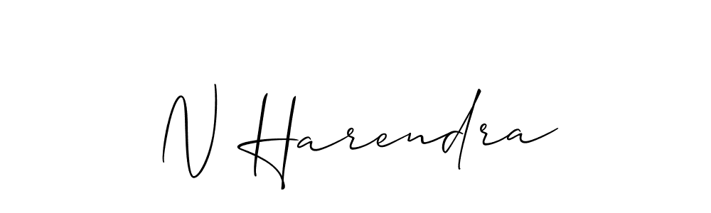 How to make N Harendra signature? Allison_Script is a professional autograph style. Create handwritten signature for N Harendra name. N Harendra signature style 2 images and pictures png