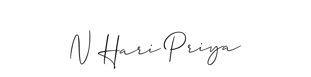 Design your own signature with our free online signature maker. With this signature software, you can create a handwritten (Allison_Script) signature for name N Hari Priya. N Hari Priya signature style 2 images and pictures png