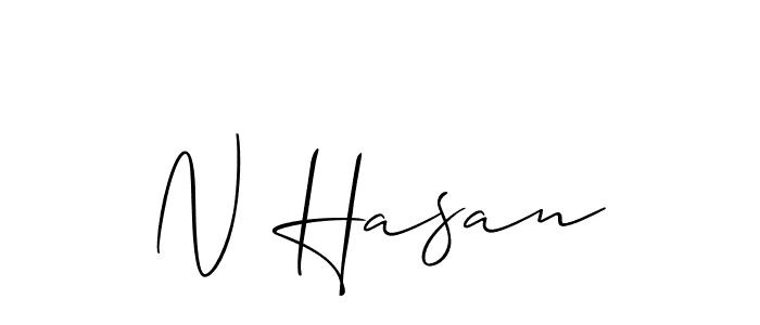 The best way (Allison_Script) to make a short signature is to pick only two or three words in your name. The name N Hasan include a total of six letters. For converting this name. N Hasan signature style 2 images and pictures png