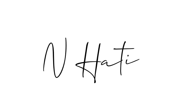 It looks lik you need a new signature style for name N Hati. Design unique handwritten (Allison_Script) signature with our free signature maker in just a few clicks. N Hati signature style 2 images and pictures png