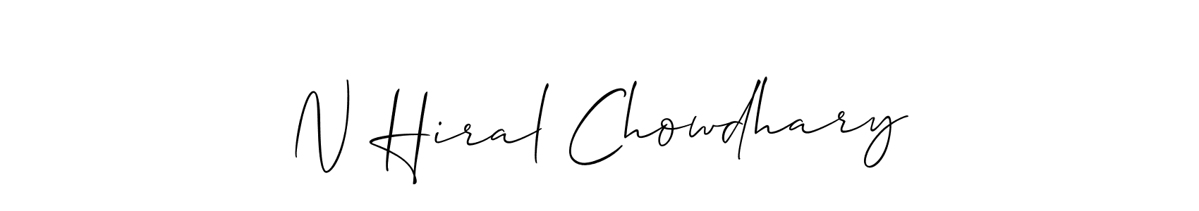 You should practise on your own different ways (Allison_Script) to write your name (N Hiral Chowdhary) in signature. don't let someone else do it for you. N Hiral Chowdhary signature style 2 images and pictures png