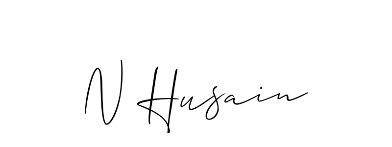 How to make N Husain signature? Allison_Script is a professional autograph style. Create handwritten signature for N Husain name. N Husain signature style 2 images and pictures png