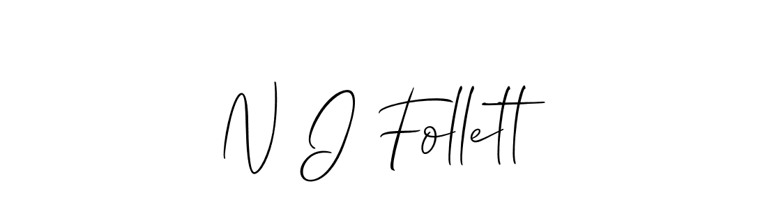 You should practise on your own different ways (Allison_Script) to write your name (N I Follett) in signature. don't let someone else do it for you. N I Follett signature style 2 images and pictures png