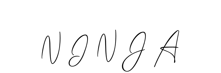 Also You can easily find your signature by using the search form. We will create N I N J A name handwritten signature images for you free of cost using Allison_Script sign style. N I N J A signature style 2 images and pictures png