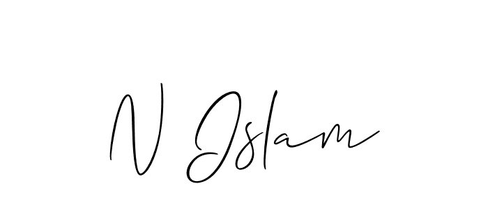 Create a beautiful signature design for name N Islam. With this signature (Allison_Script) fonts, you can make a handwritten signature for free. N Islam signature style 2 images and pictures png